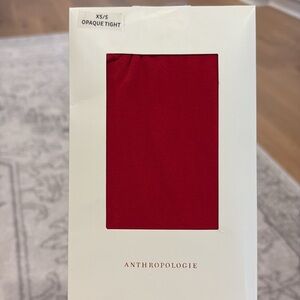 Anthropologie Red Opaque Hosiery size XS/S NWT